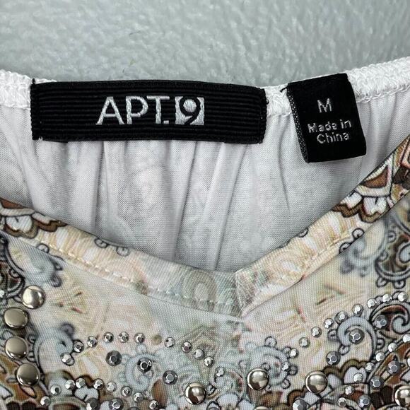 Apt 9 Size Medium Embellished Sublimation Stretch Knit Maxi Dress Fairy Boho - Picture 3 of 7